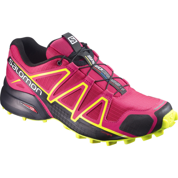 Salomon Israel SPEEDCROSS 4 W - Womens Trail Running Shoes - Pink Black (SZRD-58132)